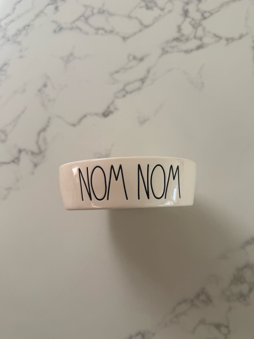 Rae Dunn 5" Ceramic Pet Dog Cat Bowl - "Nom Nom"